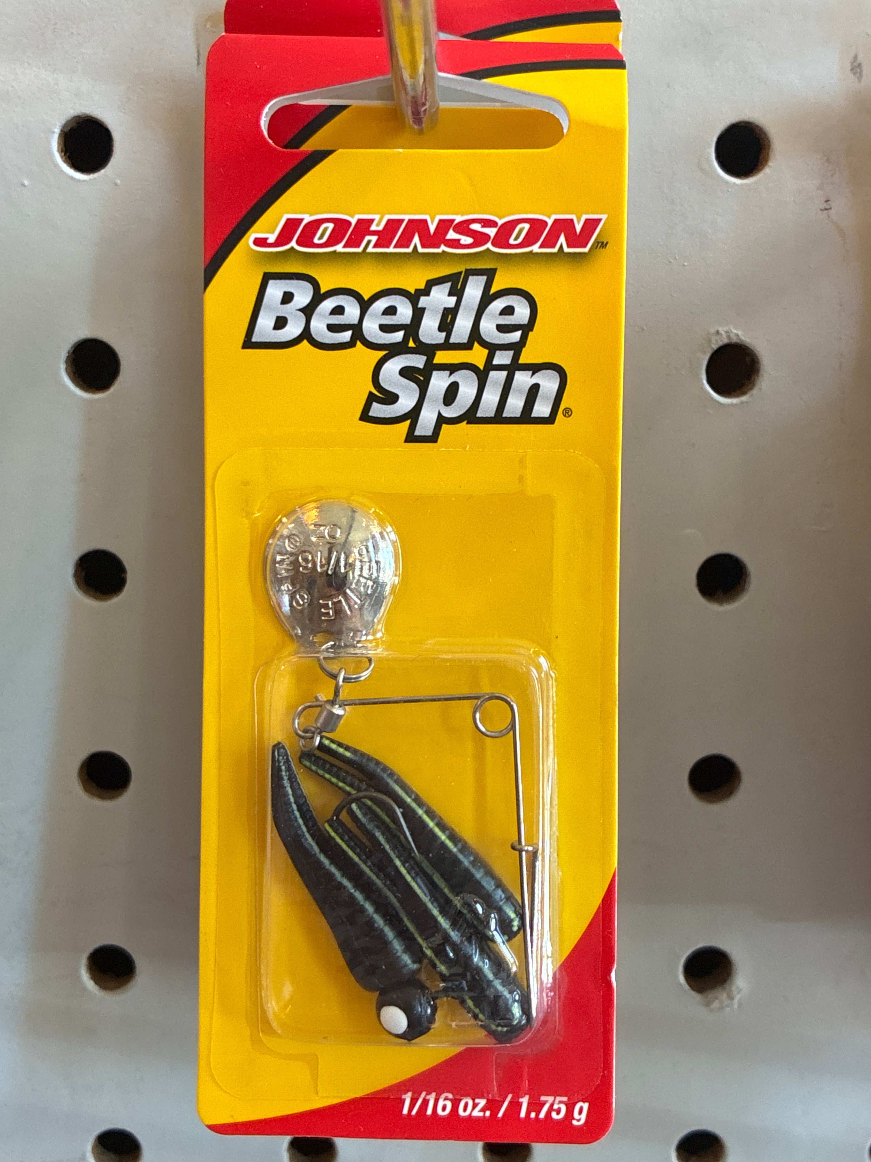 Johnson Beetle Spin 1/16oz 1.1'':N Blk/Ylw Stp