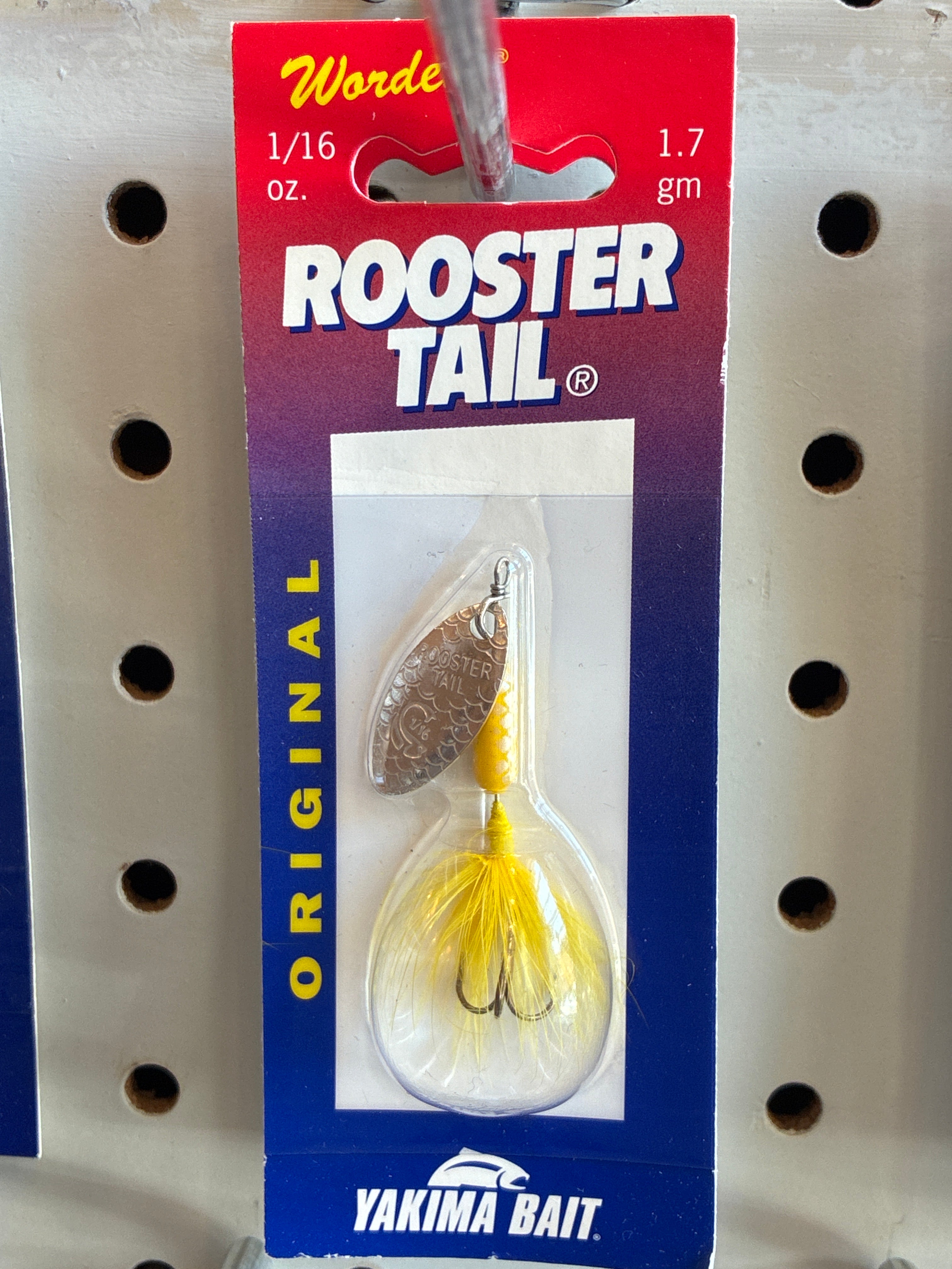 Yakima Rooster Tail 1/16oz Swing Silver; Yellow
