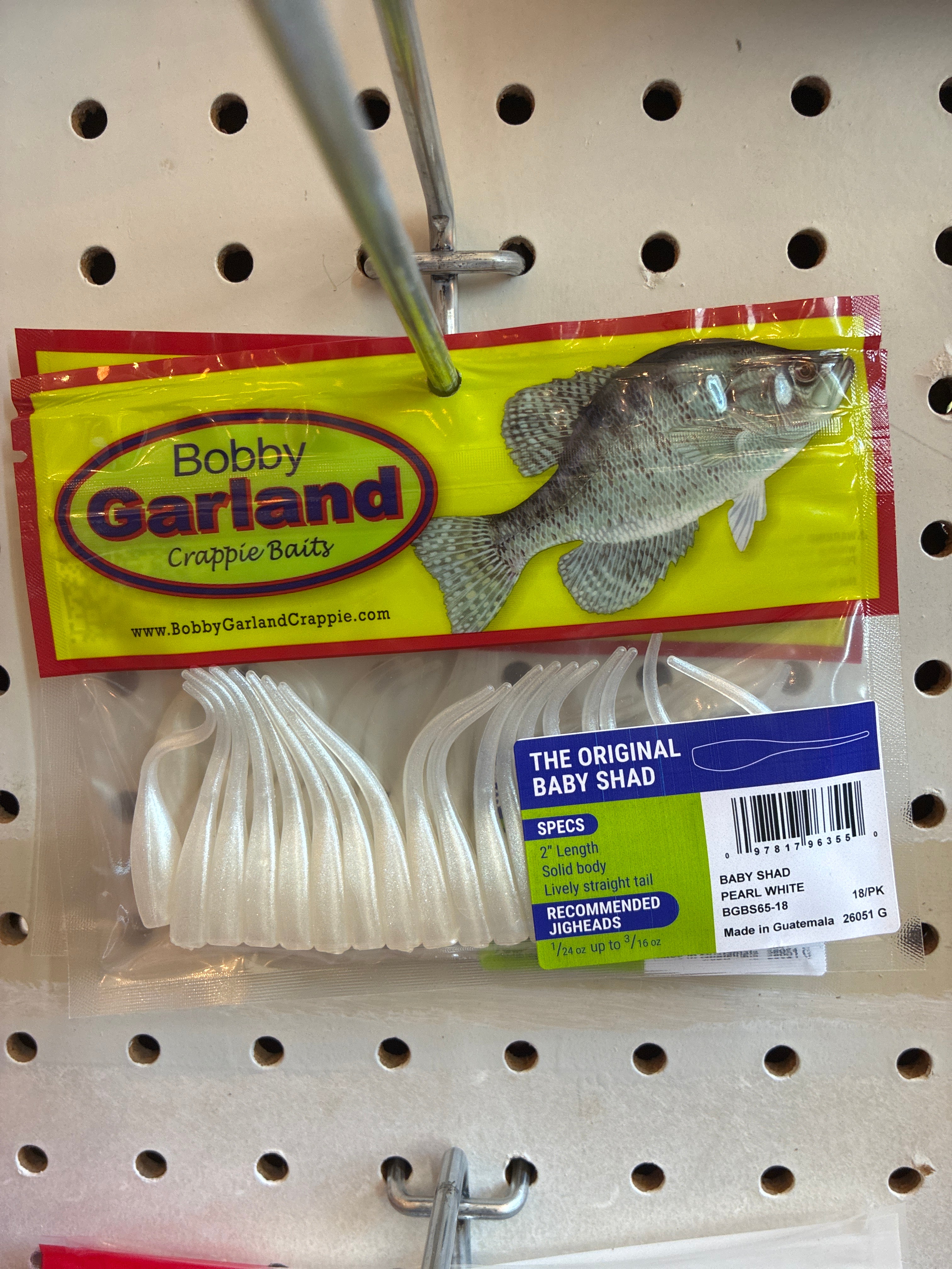 Bobby Garland Baby Shad 2'' Pearl White 18pk