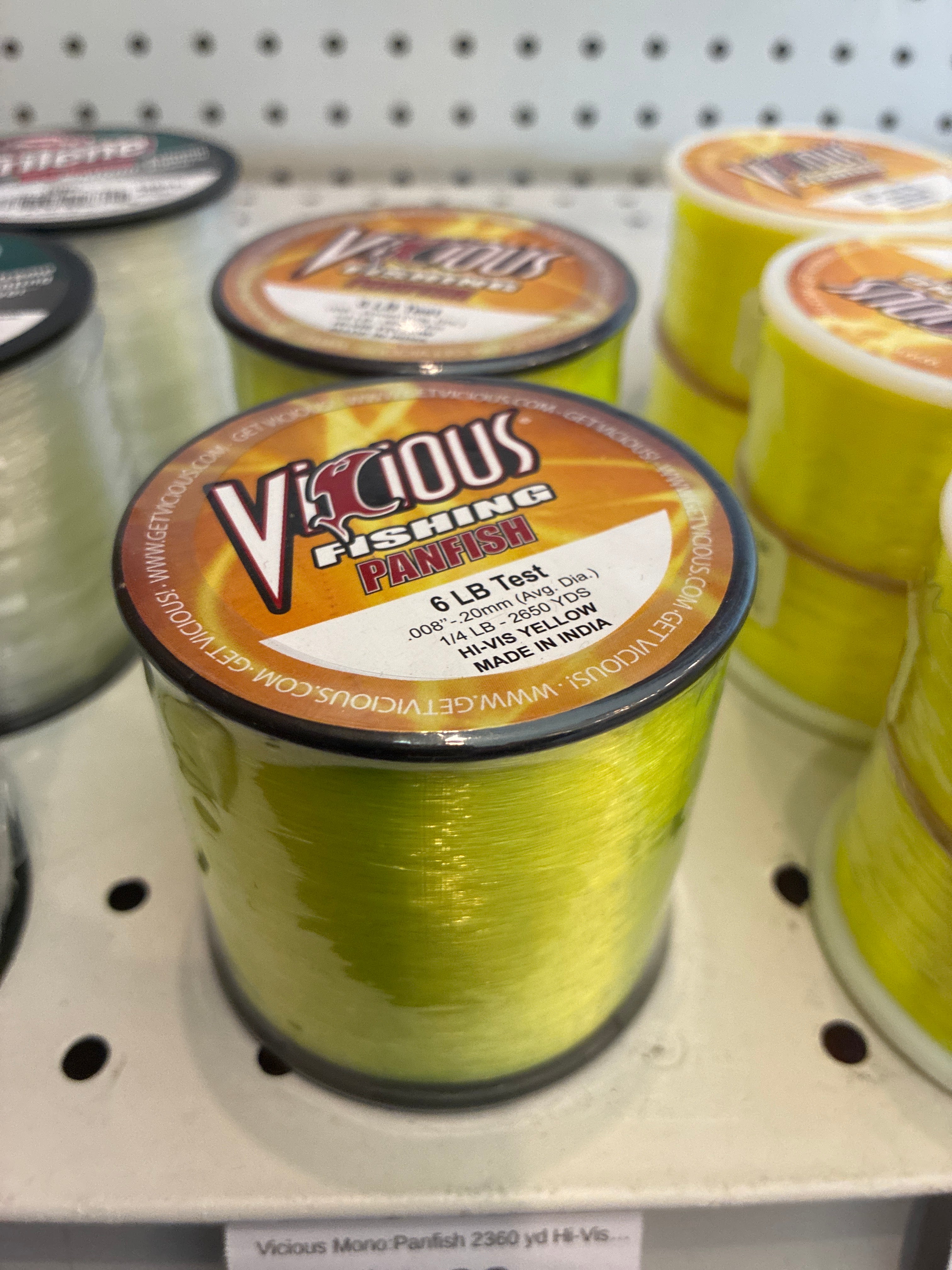 Vicious Mono:Panfish 2360 yd Hi-Vis Yellow 6 lb