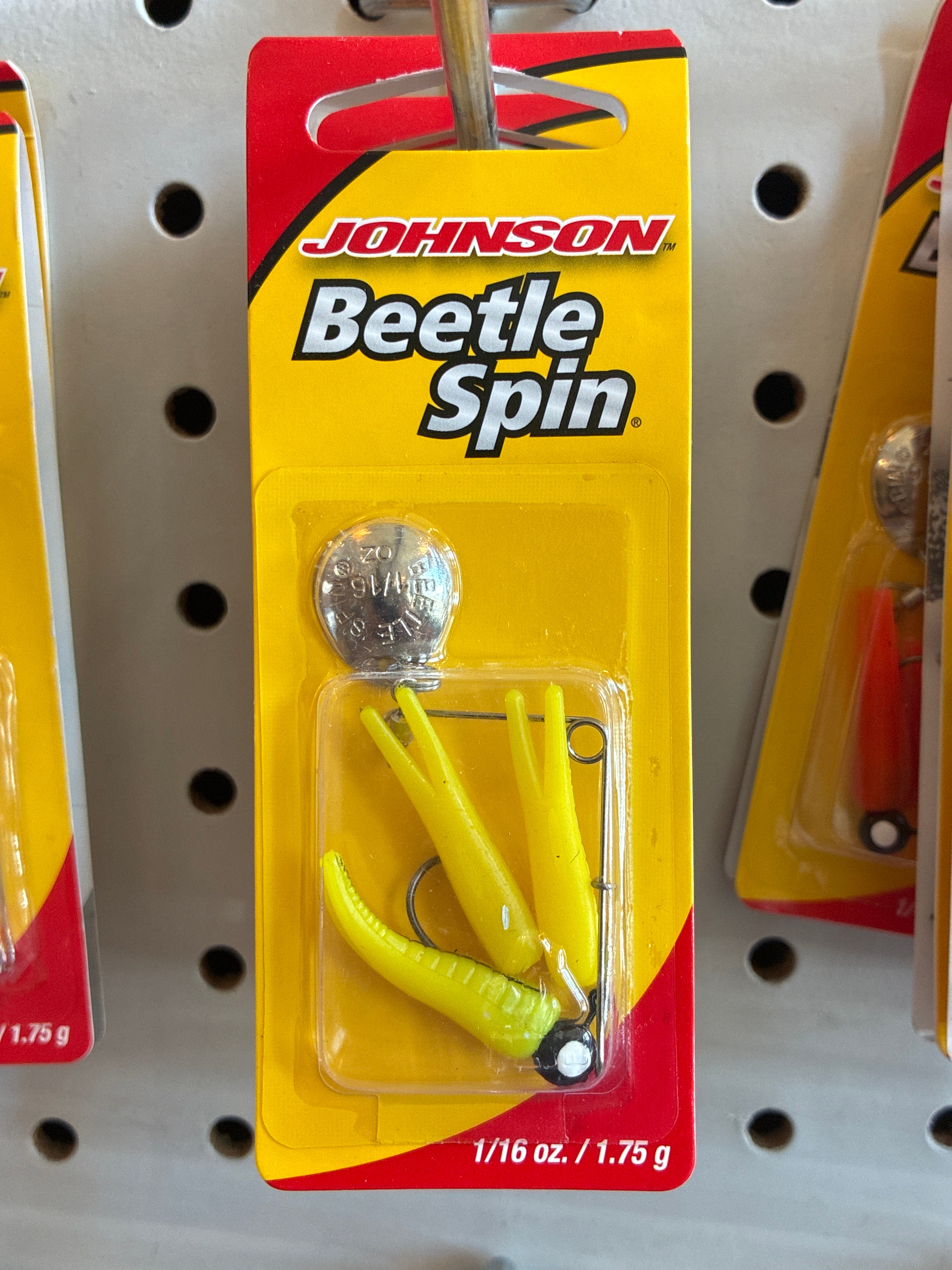 Johnson Beetle Spin 1/16oz 1.1'':N Ylw/Blk Stp