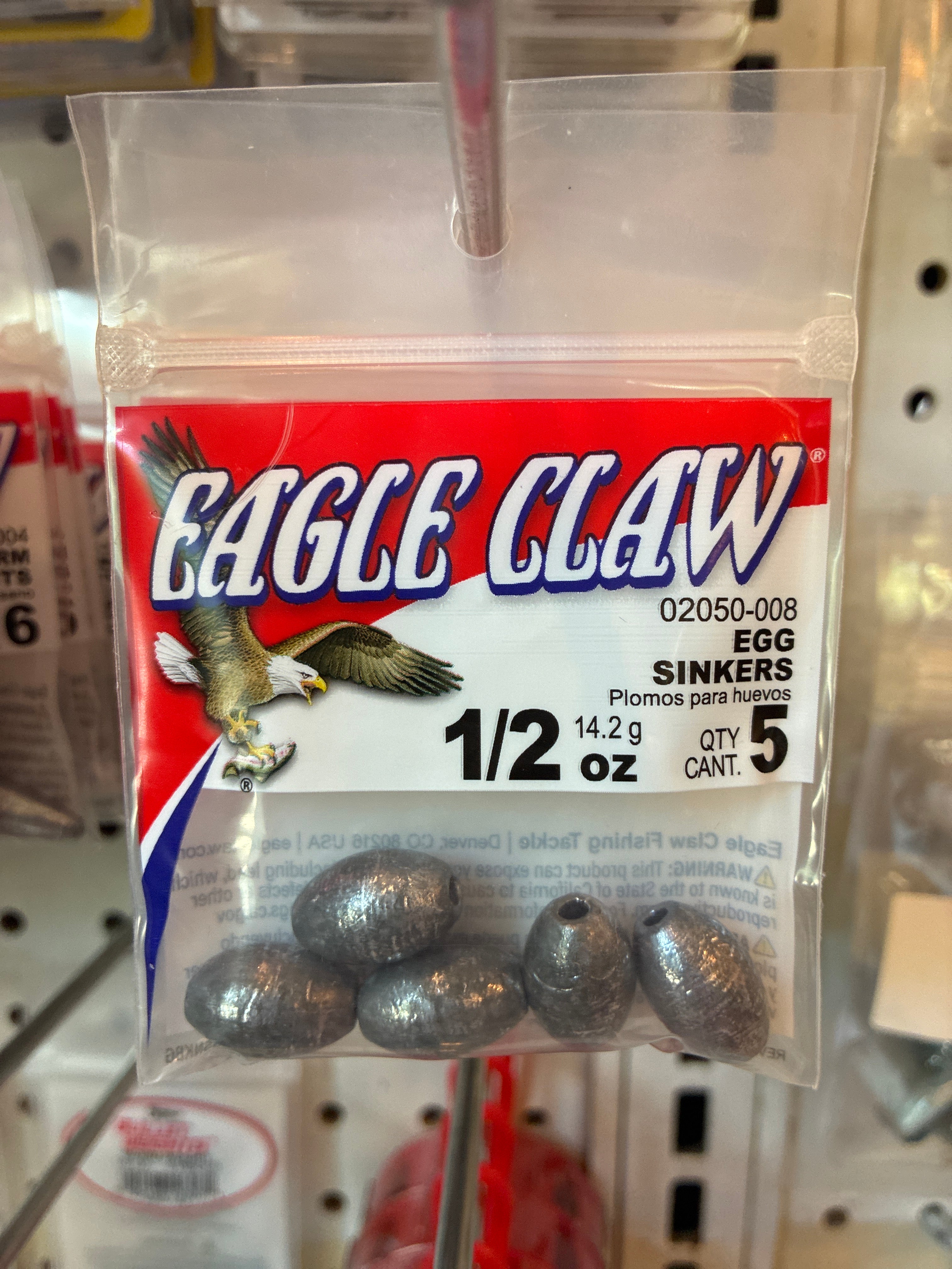 EA Egg Sinker 1/2oz Lead 5pk