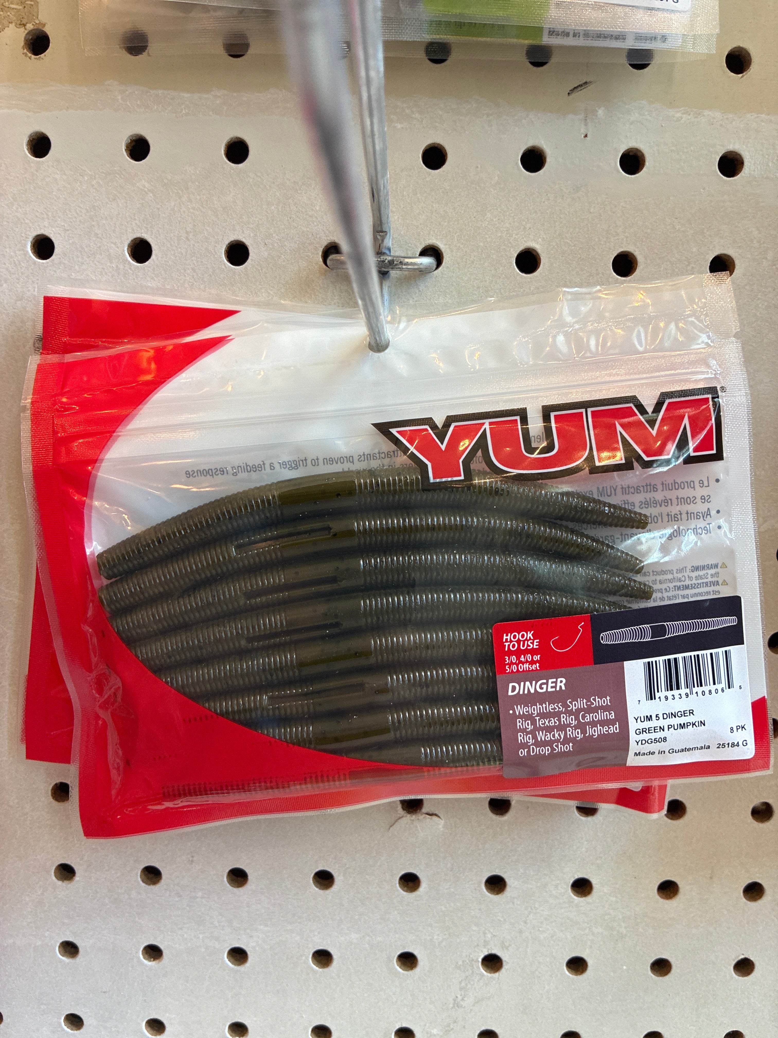 Yum Dinger 5'' Green Pumpkin 8pk