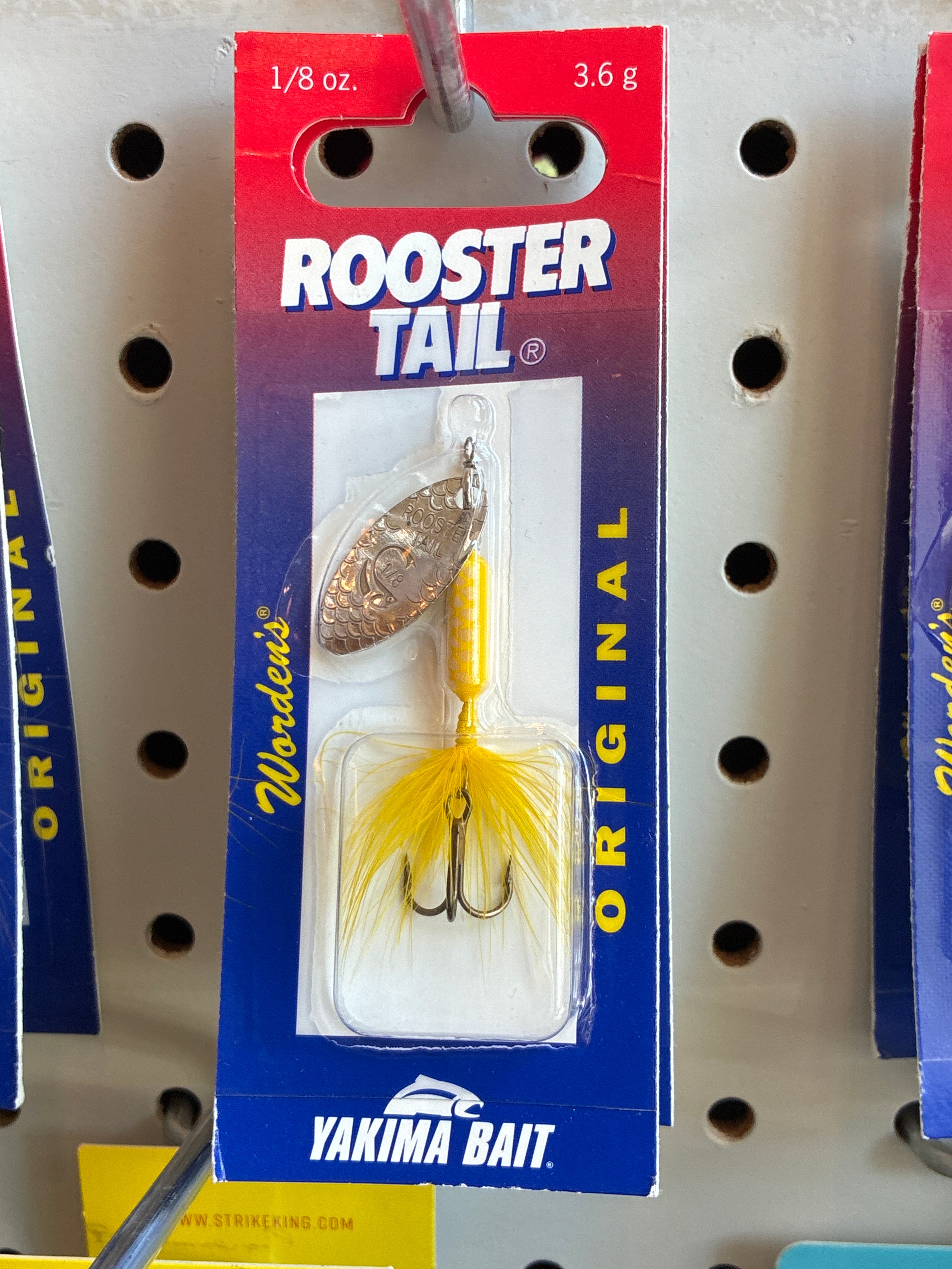 Yakima Rooster Tail 1/8oz Swing Silver; Yellow