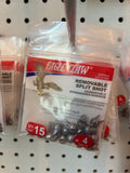 EA Removable SplitShotSinker #4 Lead 15pk