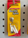 Johnson Beetle Spin 1/16oz 1.1'':Nkl Wht Rd Dot