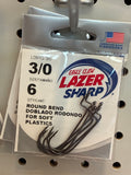 EA Lazer Worm Round Bend 3/0 Gold 6pk