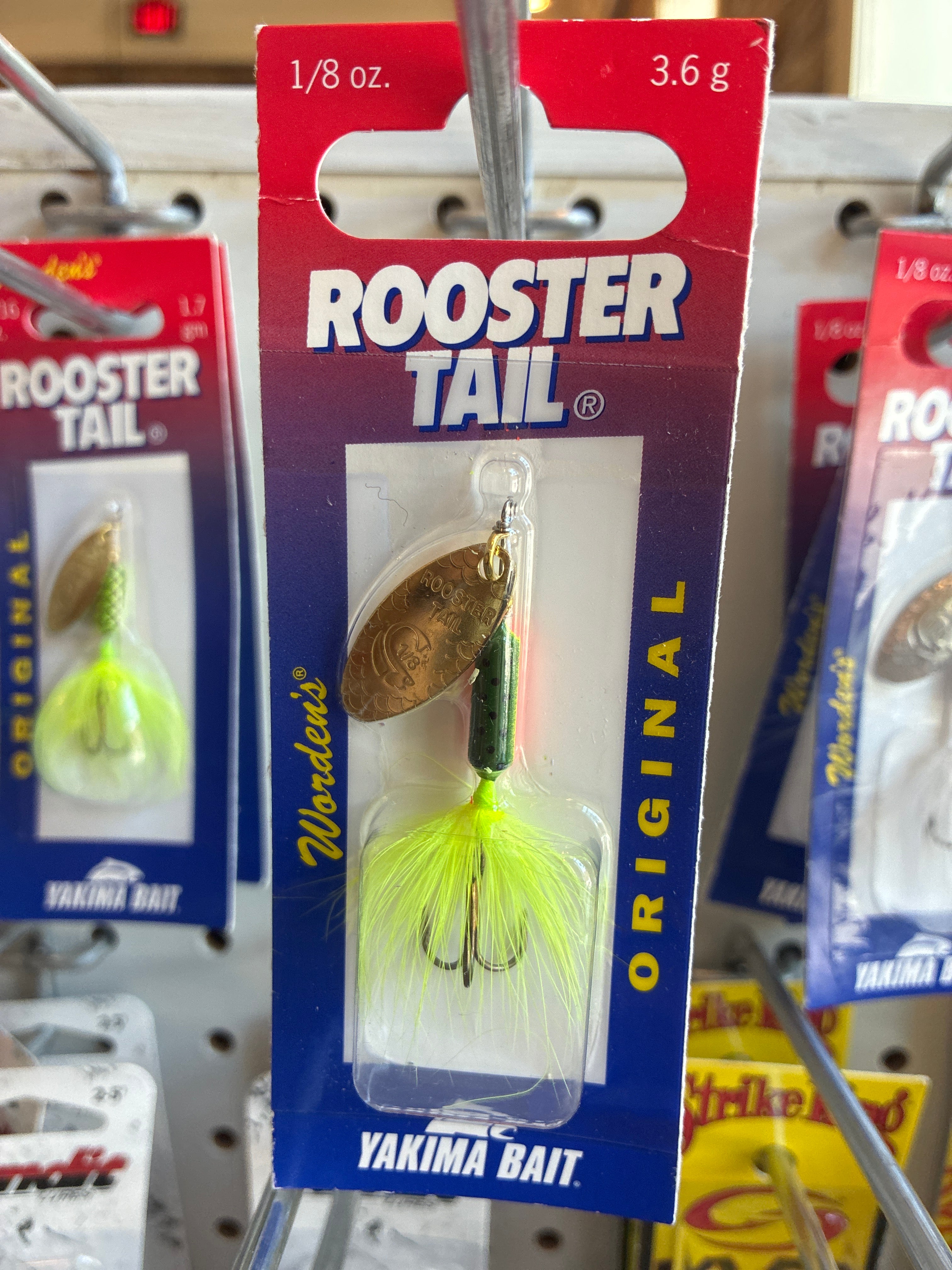 Yakima Rooster Tail 1/8oz Swing Gold; FireTiger