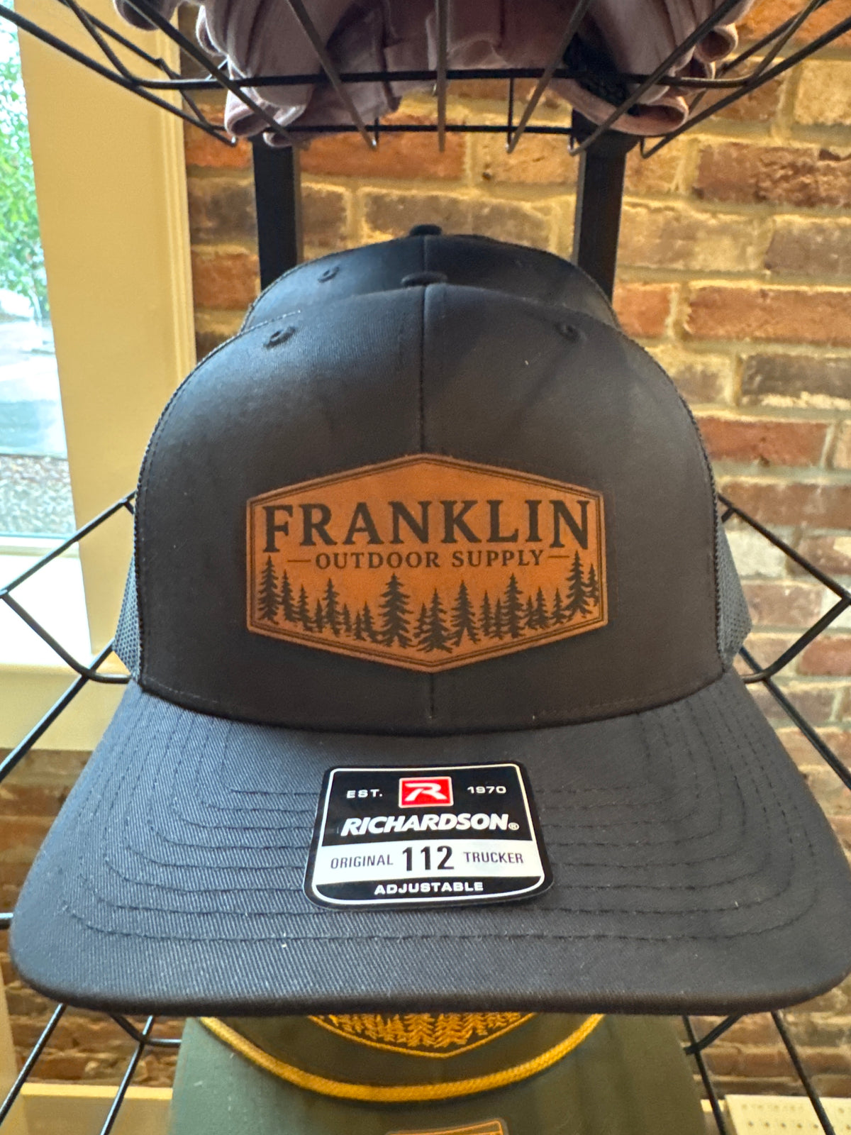 Black Leather Patch Hat